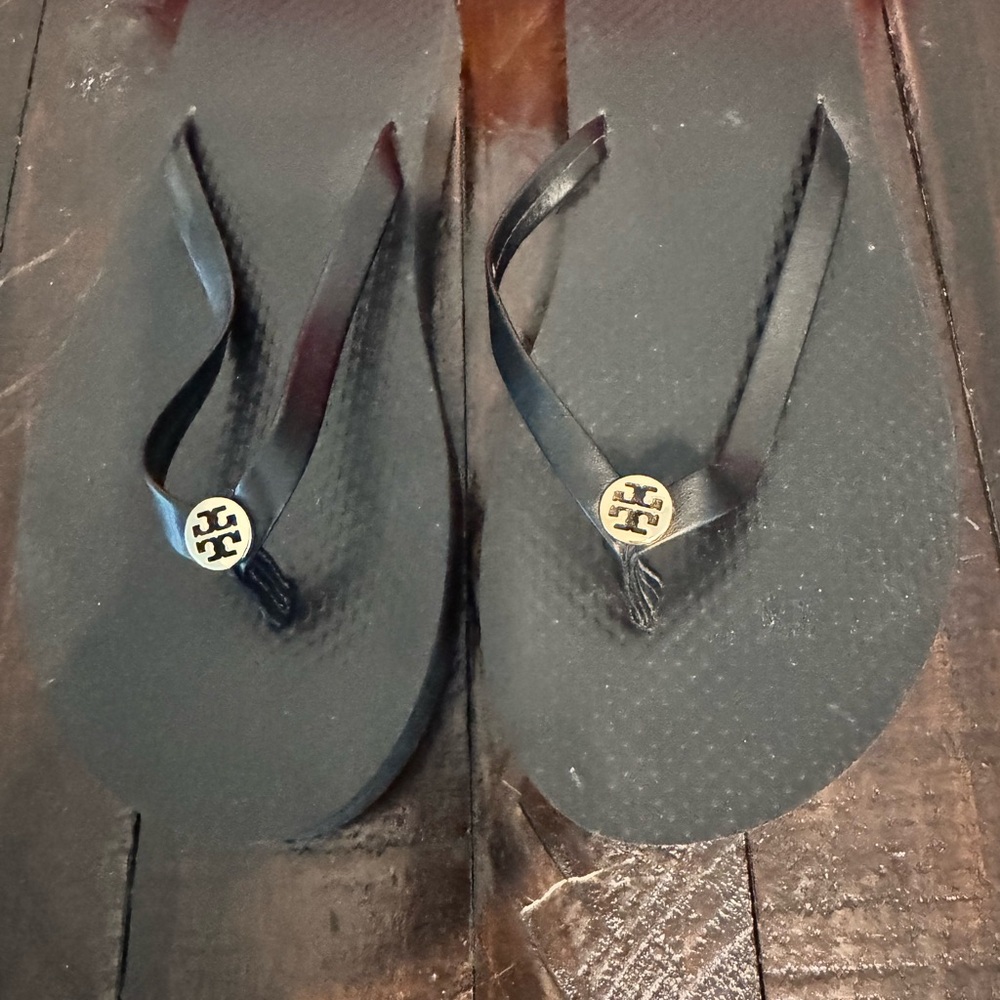 Tory Burch Black Sandals with Logo